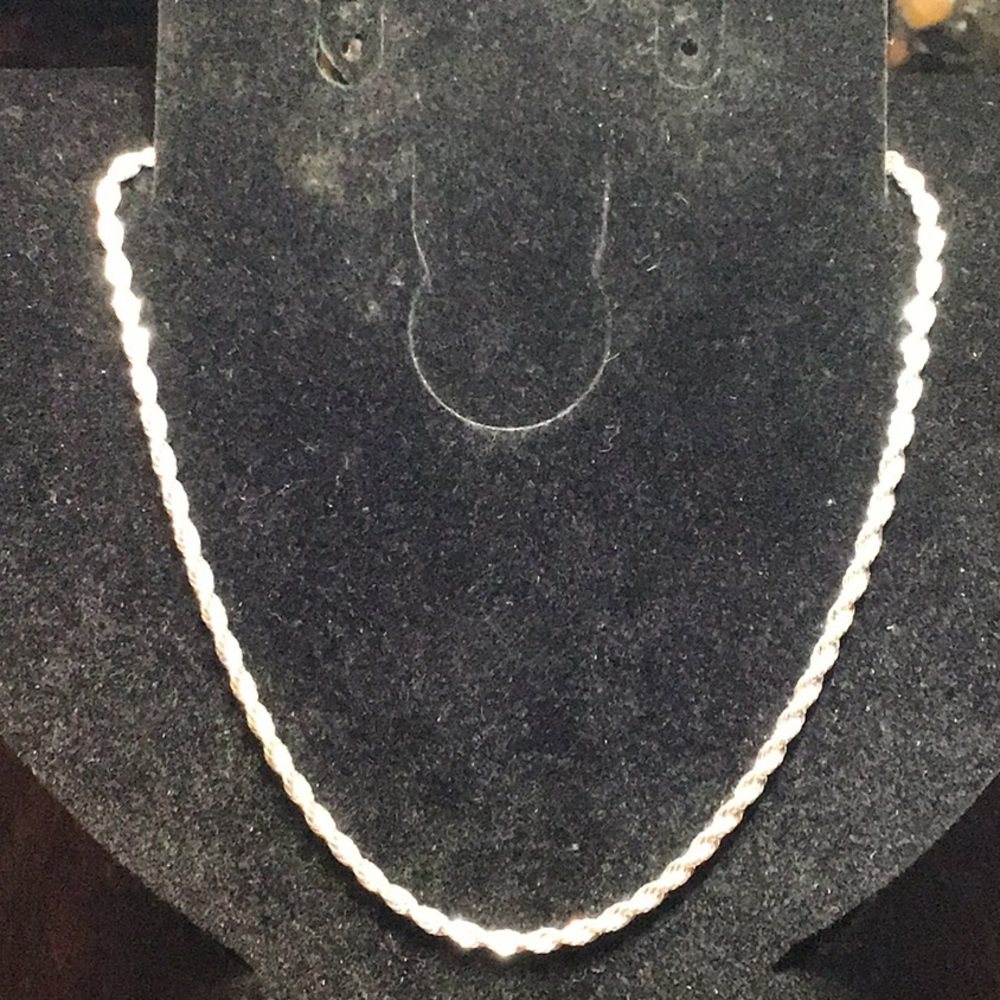 925 Sterling Silver 20” Diamond Cut Rope Chain